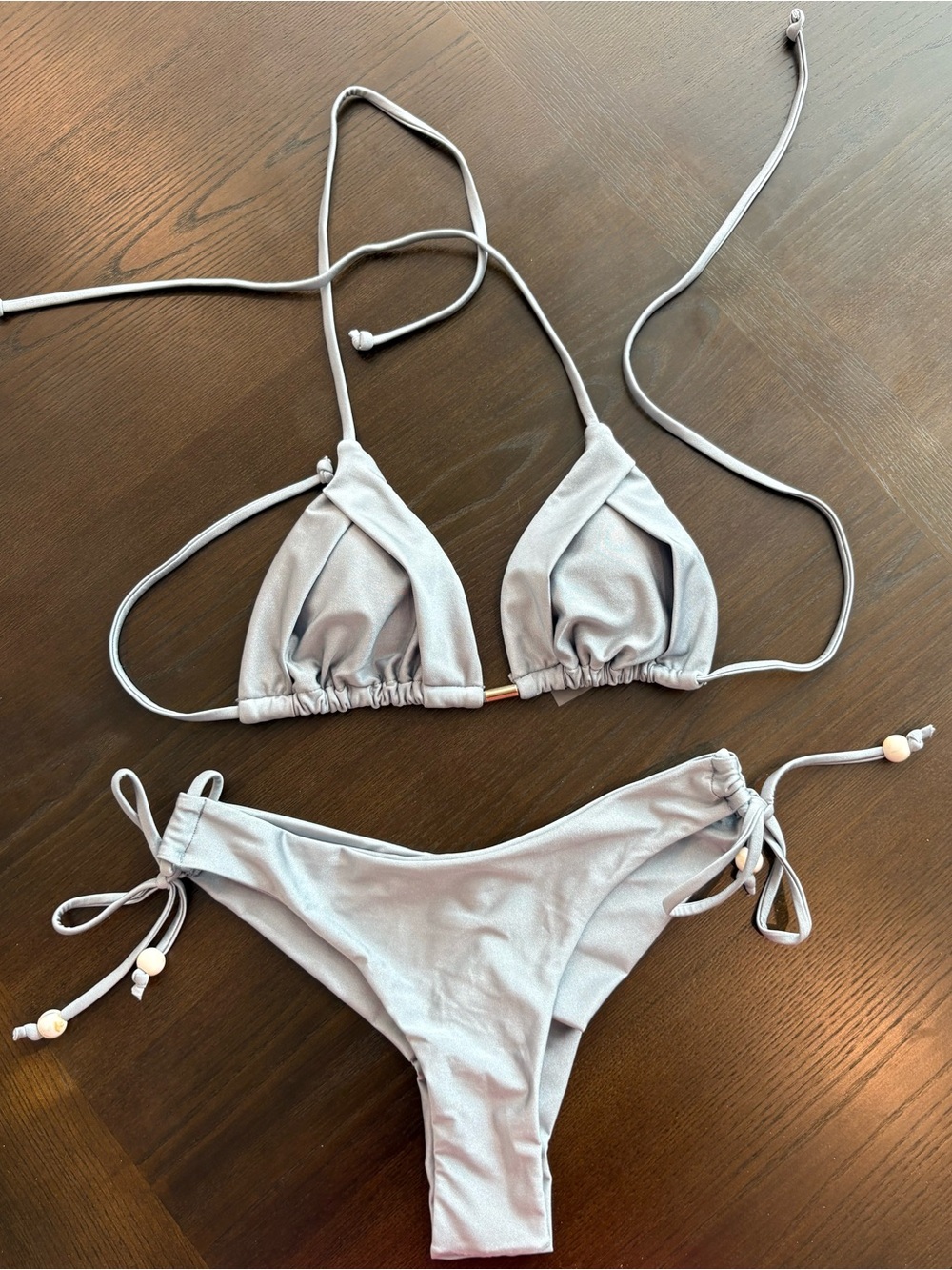 NWOT Silver Triangle Bikini Set